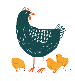 鶏とひよこのイラスト